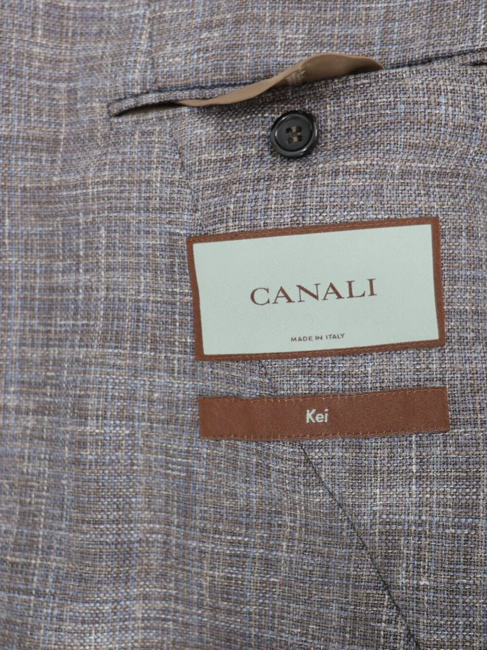 Canali Kei Sport coat mens 52R Slim Wool Silk Linen Unstructured gray with blue